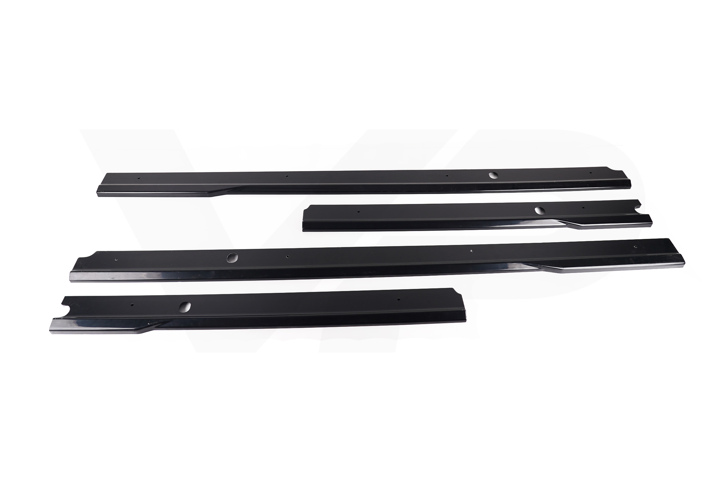 Transit Custom MK2 2024> Simple Side Skirts (For Mudflaps)- LWB- Gloss Black - Image 2