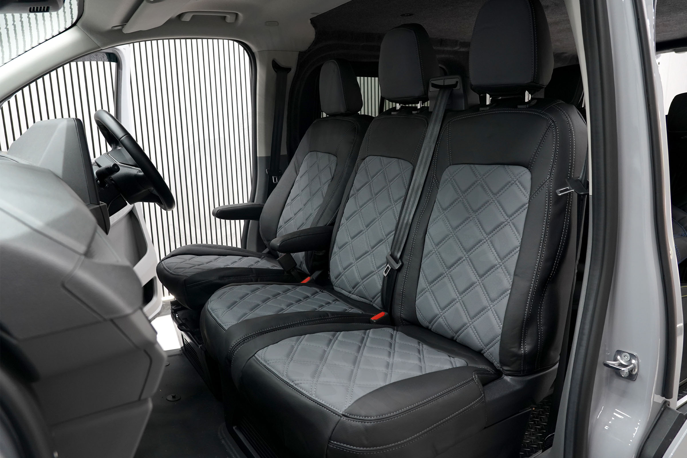 VW T7 Diamond Stitch Seat Covers - Grey