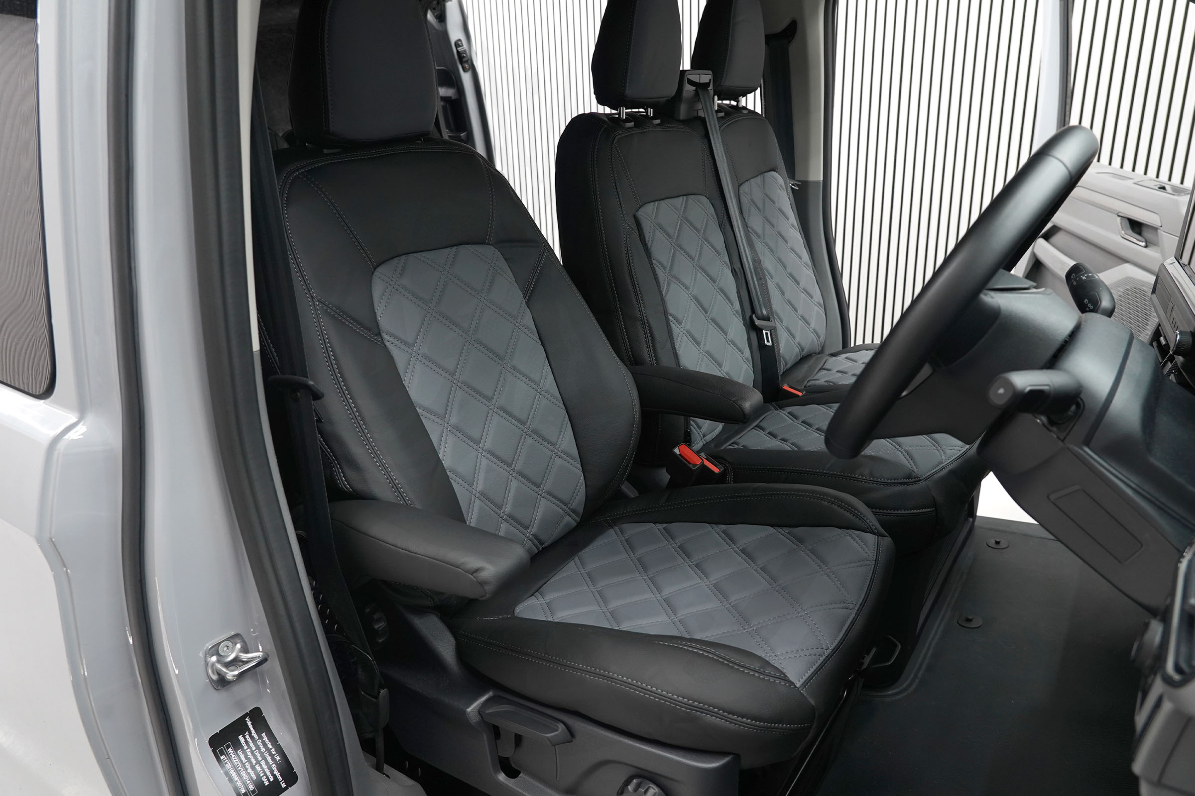 VW T7 Diamond Stitch Seat Covers - Grey - Image 5