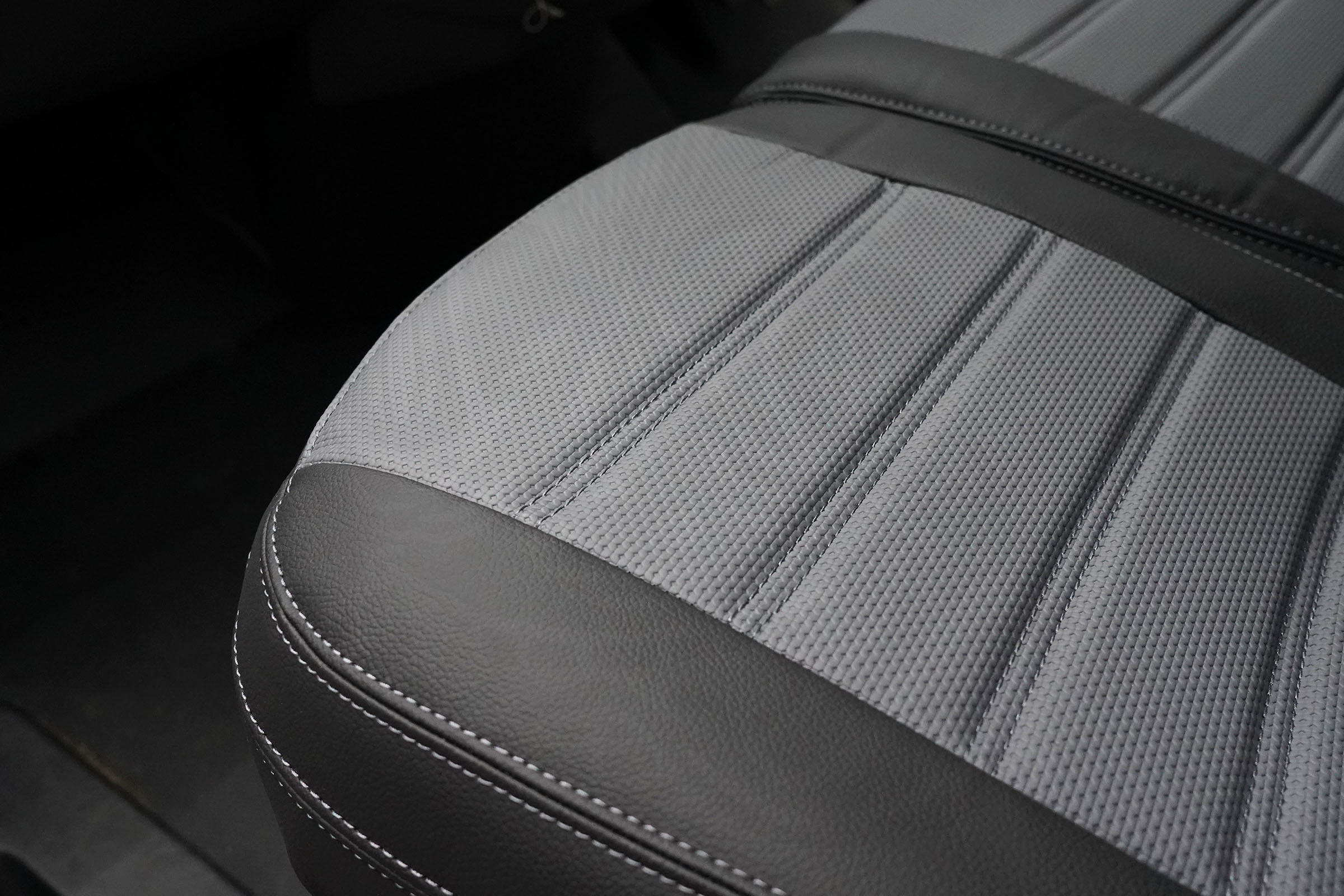 Ford Transit Custom MK2 2024> Punched Leather Style Seat Covers - Grey - Image 6