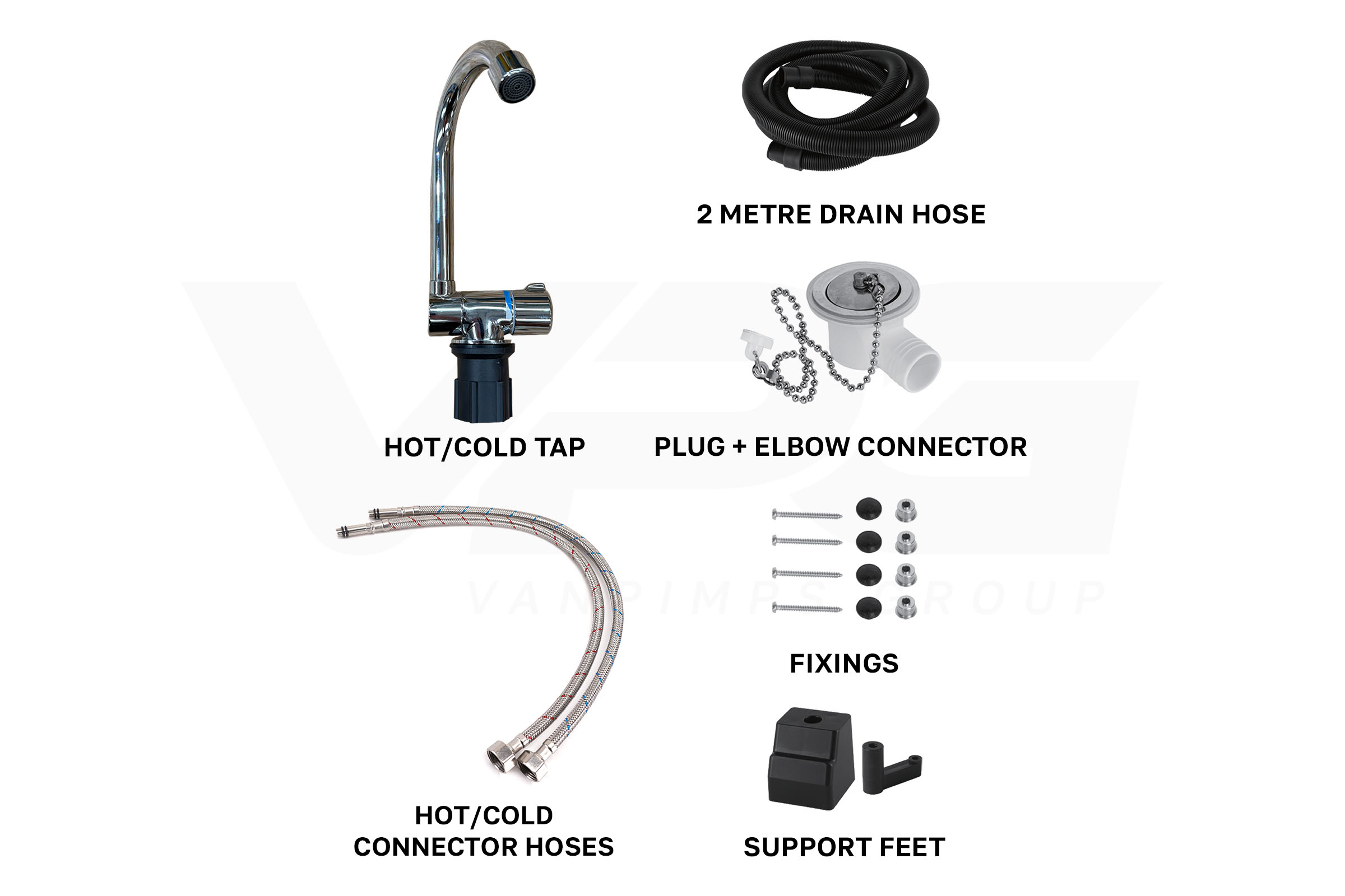 VPG 304 Stainless Steel Campervan Sink With Tap (Silver) - Image 3