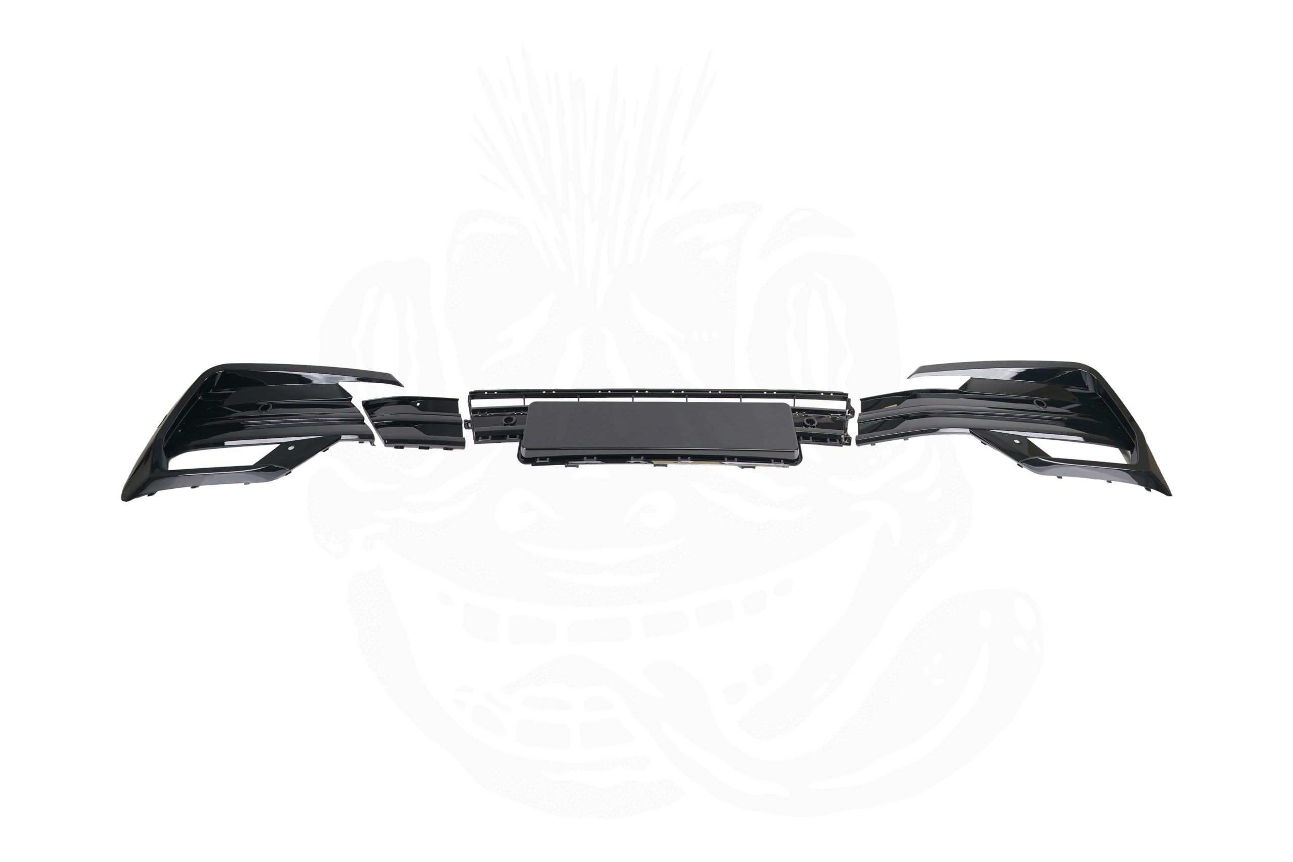 VW T6.1 Front Bumper Lower Panel Inserts With Canards – Gloss Black