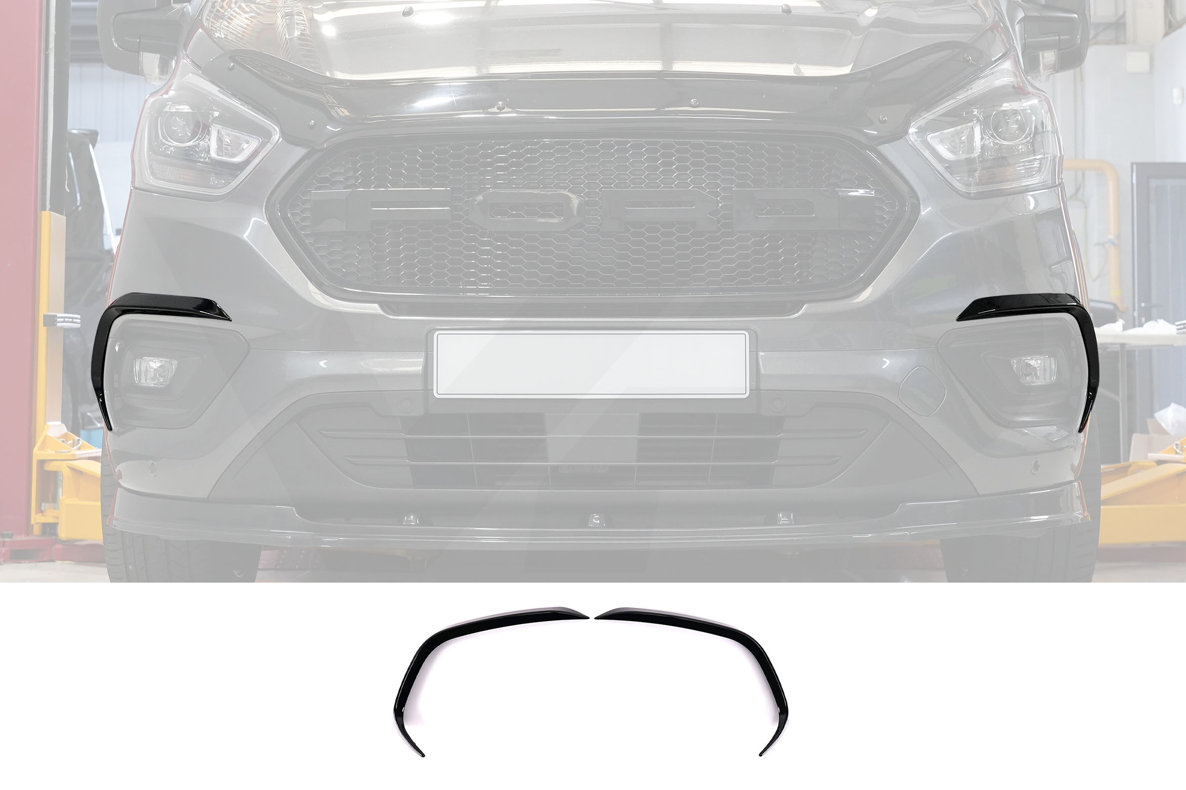 Transit Custom (2018-2023) Front Canards - Gloss Black