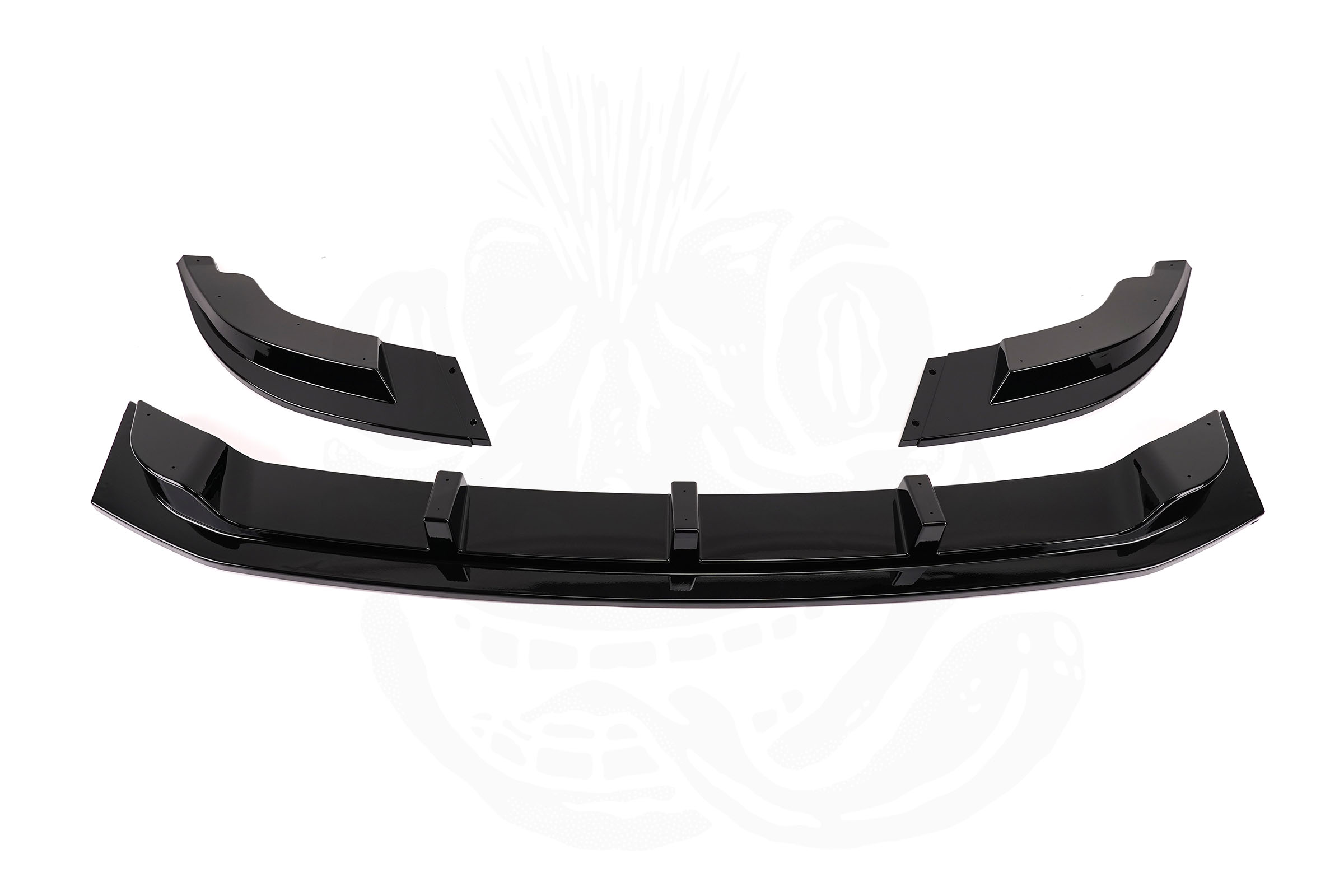 VW T6 3 Piece Front Splitter - Under Genuine Bumper (Gloss Black) - Image 3