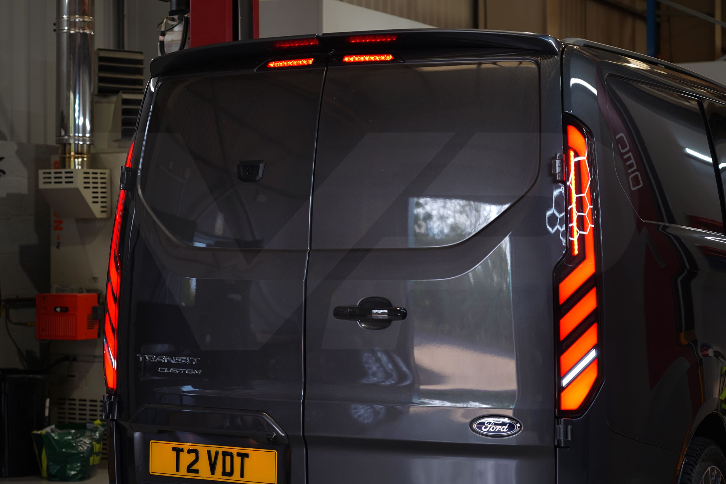 Transit Custom MK1 (2013-2023) Sequential Full LED Rear Lights – Smoked (PRE-ORDER)