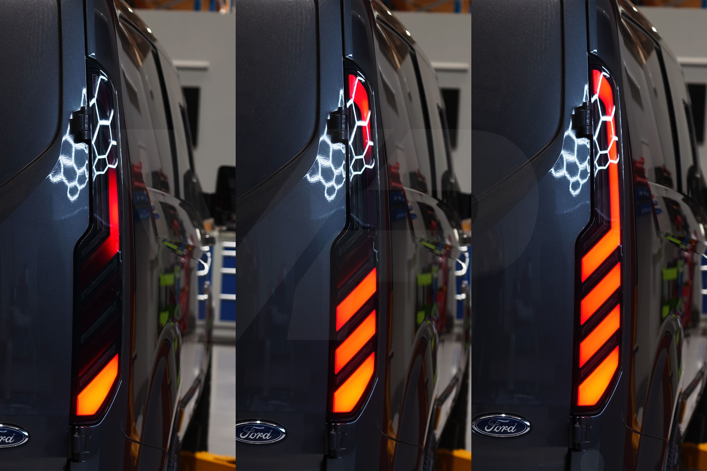 Transit Custom MK1 (2013-2023) Sequential Full LED Rear Lights – Smoked (PRE-ORDER) - Image 3