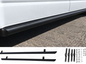 VW T6/T6.1 Matt Black 70mm Streamline Angled Side Bars - SWB
