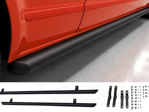 VW T6/T6.1 Matt Black 70mm Streamline Angled Side Bars - LWB