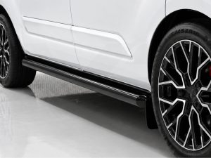 Alternative view of Ford Transit Custom (13-23) Gloss Black 70mm Streamline Angled Side Bars - LWB