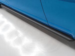 Alternative view of VW T7 2025> Matt Black 70mm Streamline Angled Side Bars - LWB